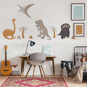 Maxi Dinosaurs | Removable PhotoTex Wall Decals Wall Decals Blond + Noir 