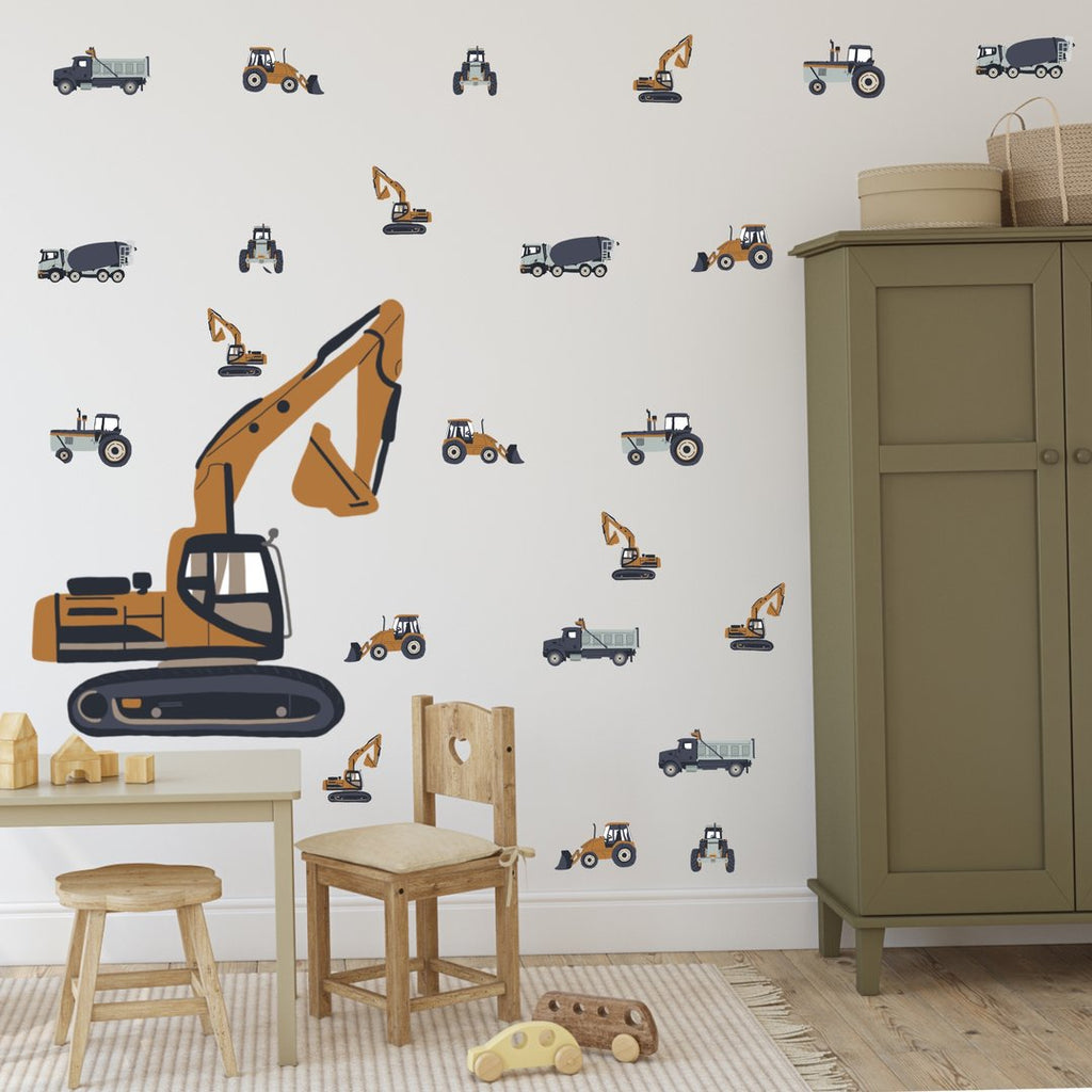 Maxi Excavator | Removable Fabric Wall Decals Wall Decals My Hidden Forest 
