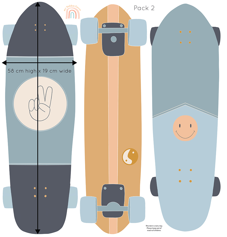 Maxi Skateboards | Removable Fabric Wall Decals Wall Decals My Hidden Forest 
