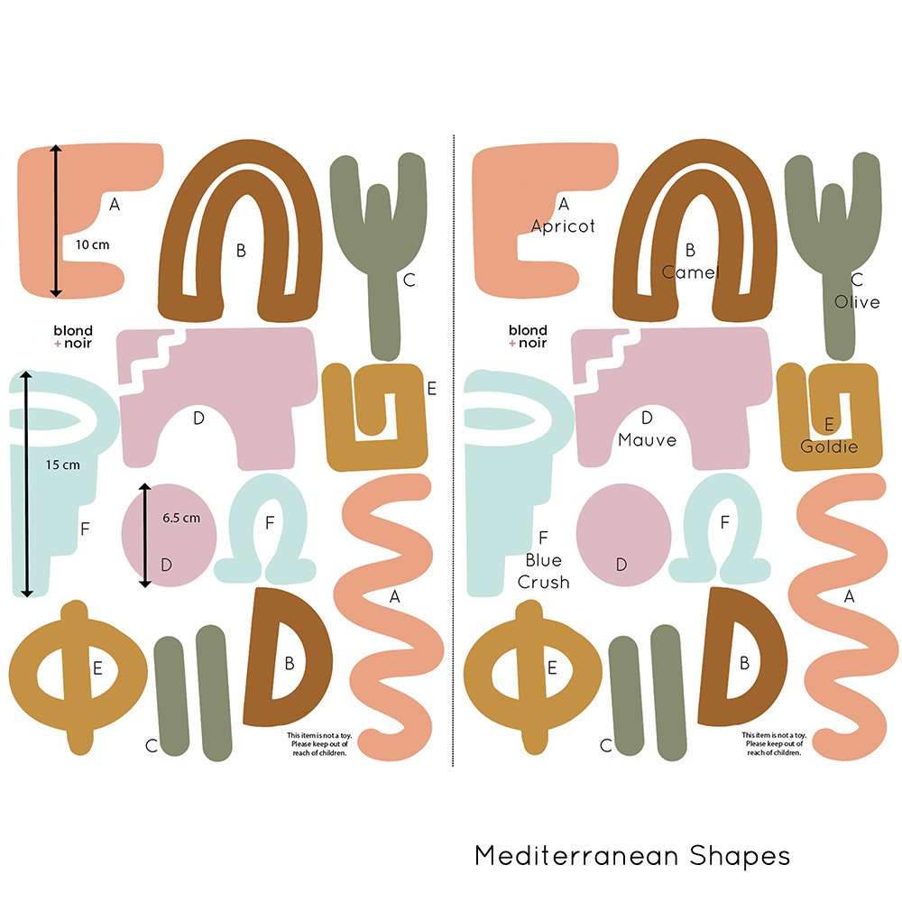 Mediterranean Shapes | Wall Decals Wall Decals Blond + Noir 