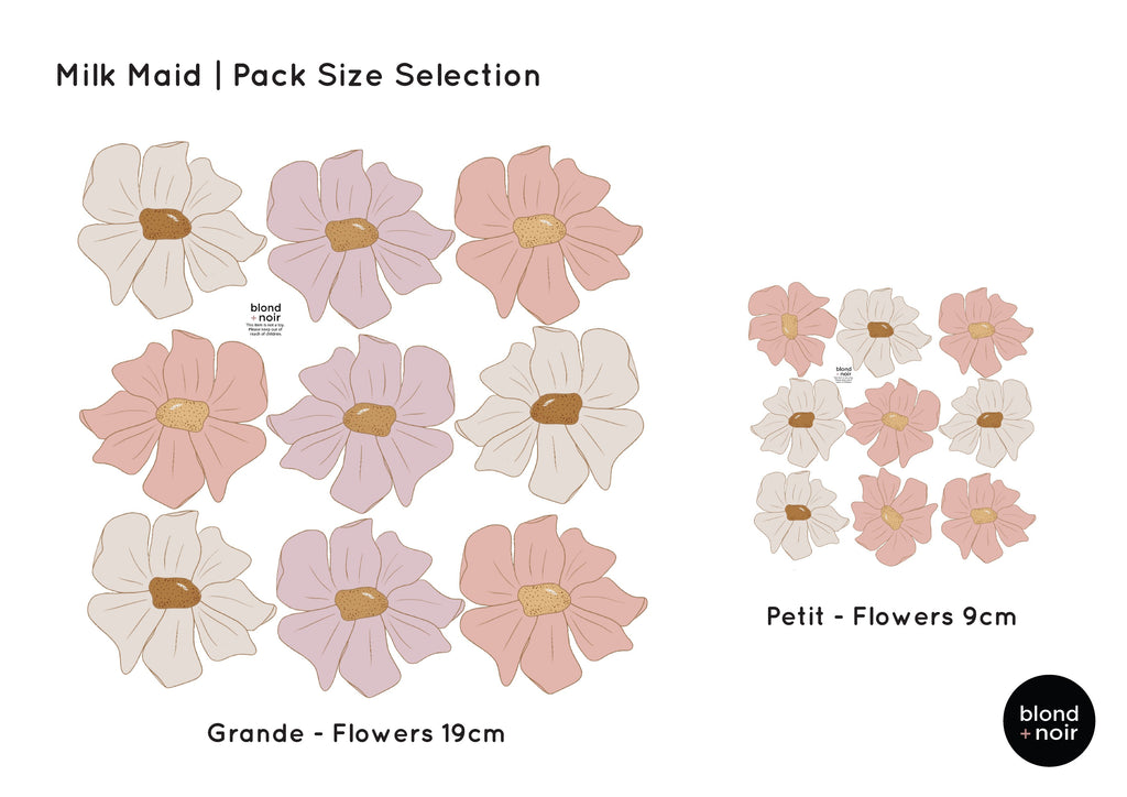 Milk Maids | Removable Fabric Wall Decals Wall Decals Blond + Noir 