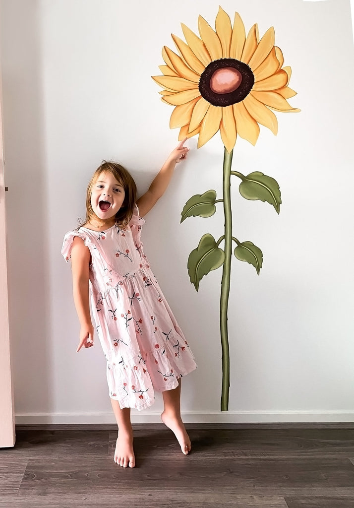 Milla's Sunflowers | Removable Fabric Wall Decals Wall Decals Blond + Noir 