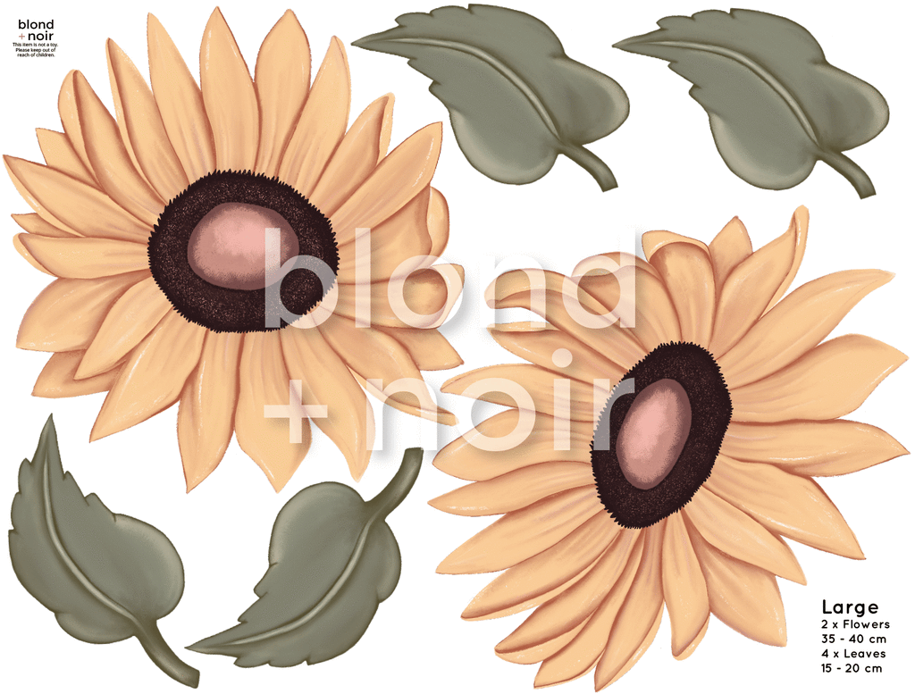 Milla's Sunflowers | Removable Fabric Wall Decals Wall Decals Blond + Noir 