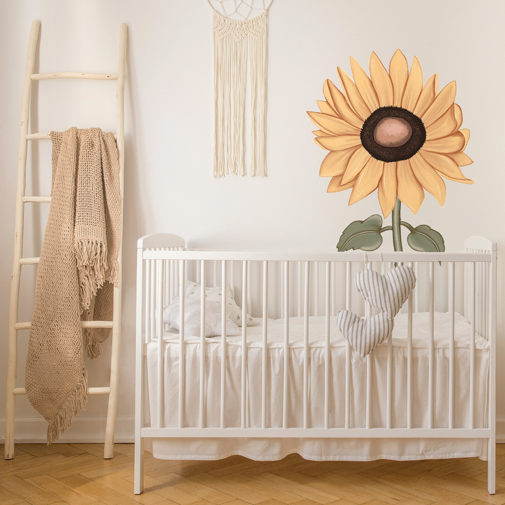 Milla's Sunflowers | Removable Fabric Wall Decals Wall Decals Blond + Noir 