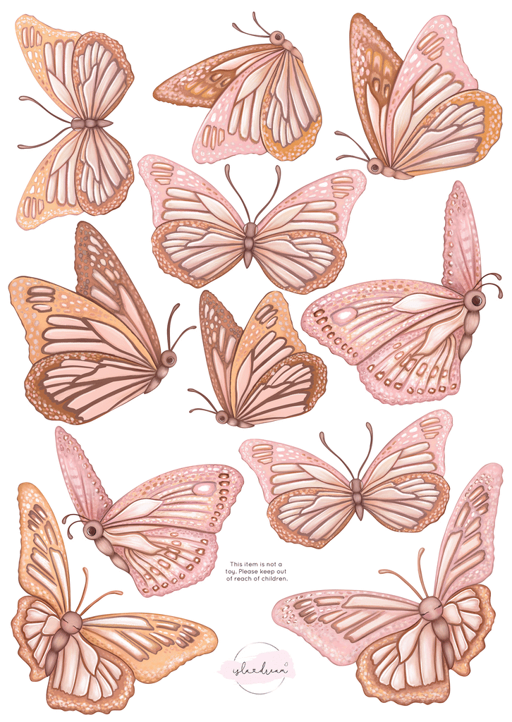 Morning Sun Butterflies | Removable Fabric Wall Decals Butterflies Isla Dream 