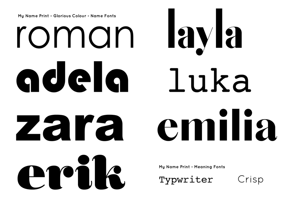 My Name Print - Glorious Colour | Name Meaning Art Print Art Prints Blond + Noir 