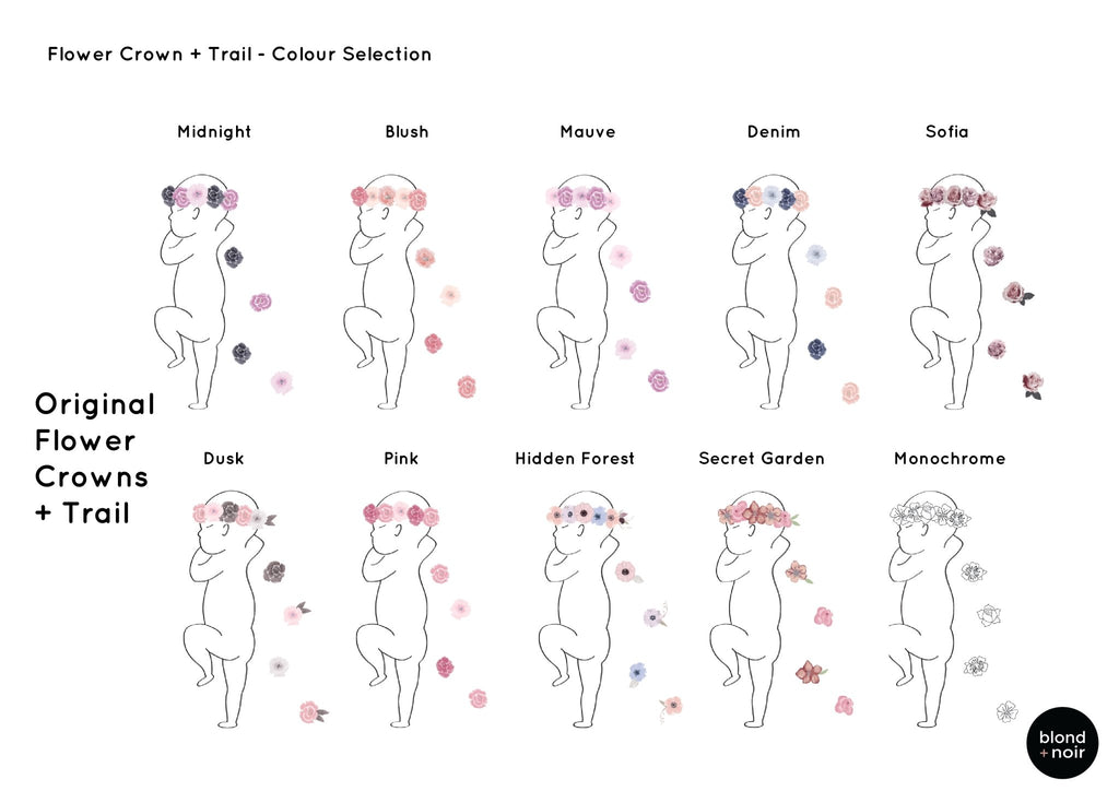 Origianl Flower Crown Zero Print | 1:1 Birth Print Birth Print Blond + Noir 