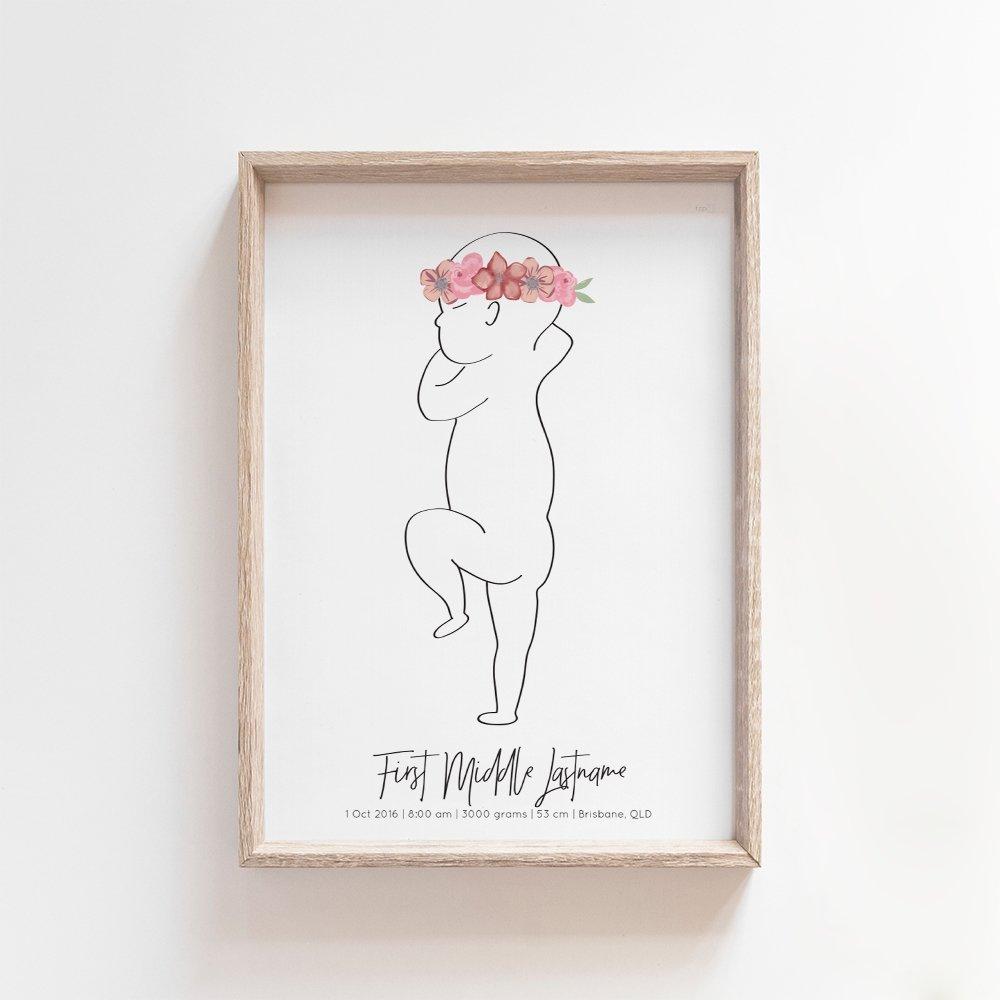 Origianl Flower Crown Zero Print | 1:1 Birth Print Birth Print Blond + Noir 