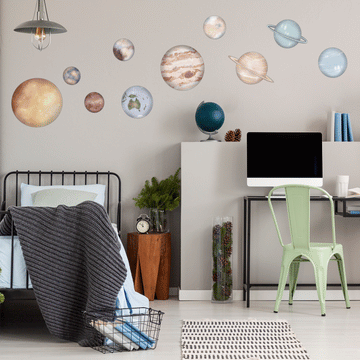 Our Solar System | Removable Fabric Wall Decals Wall Decals Blond + Noir 