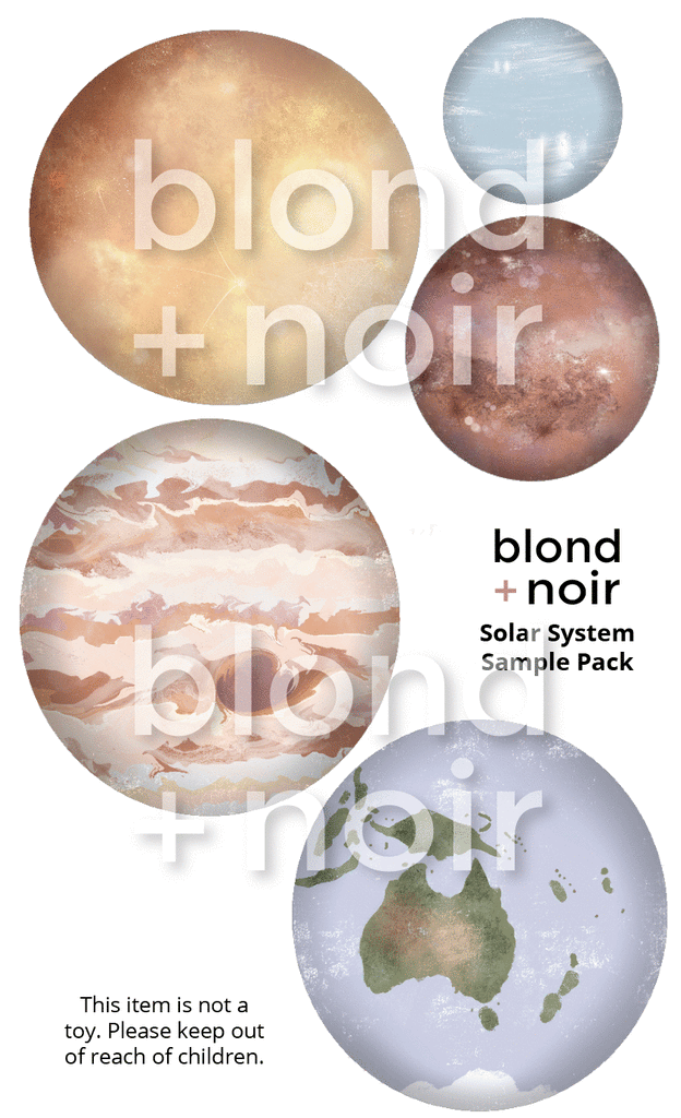 Our Solar System | Removable Fabric Wall Decals Wall Decals Blond + Noir 