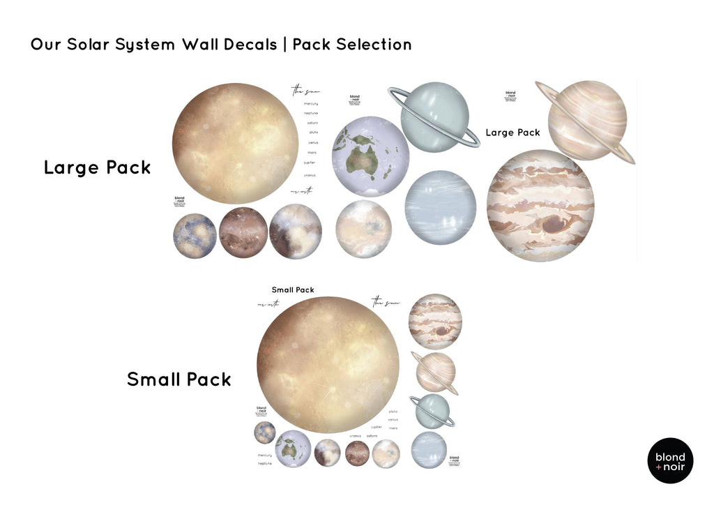 Our Solar System | Removable Fabric Wall Decals Wall Decals Blond + Noir 