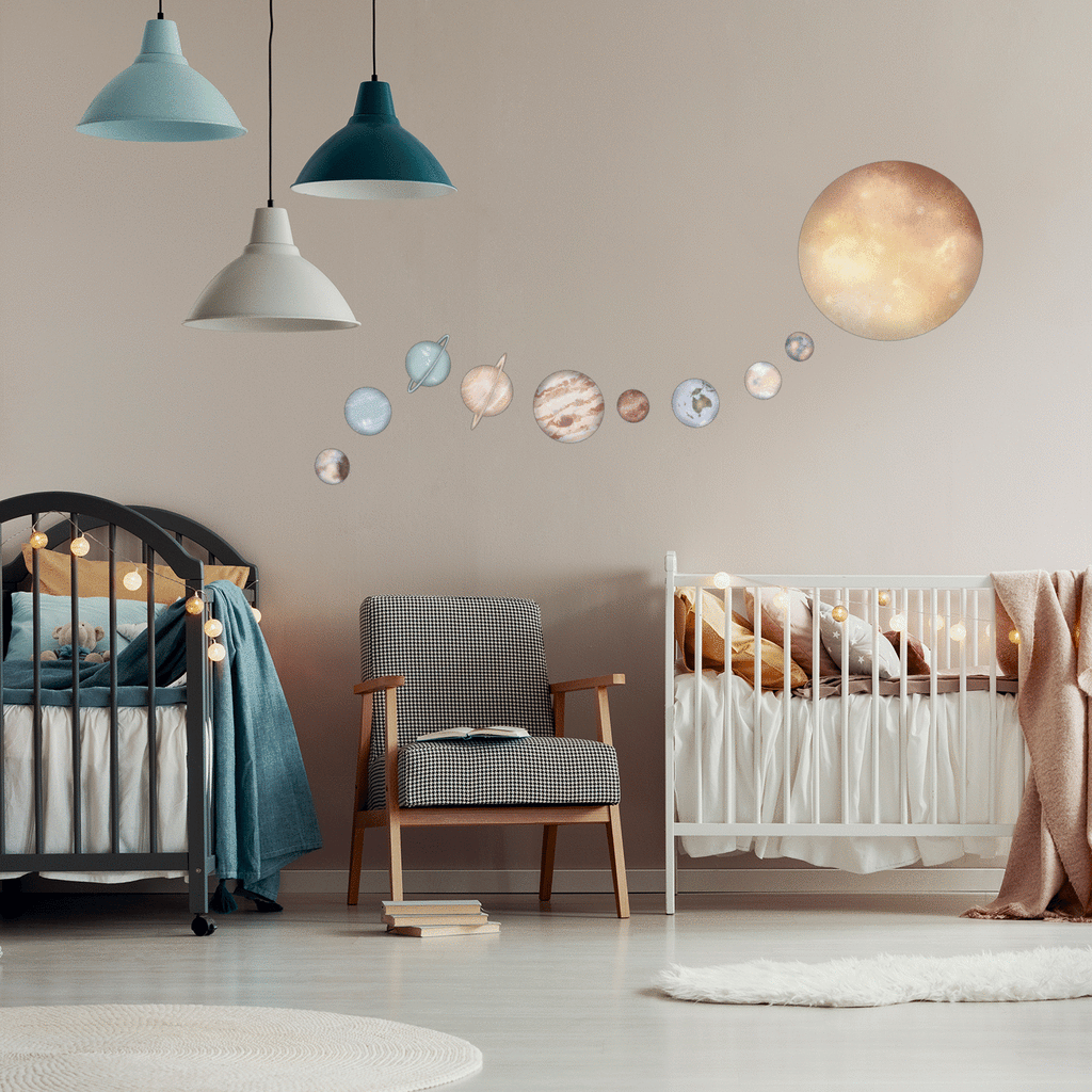 Our Solar System | Removable Fabric Wall Decals Wall Decals Blond + Noir 