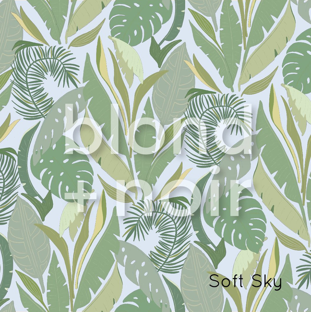 Palm Beach - Cool | Full & Half Wall Wallpaper Wallpaper Blond + Noir 