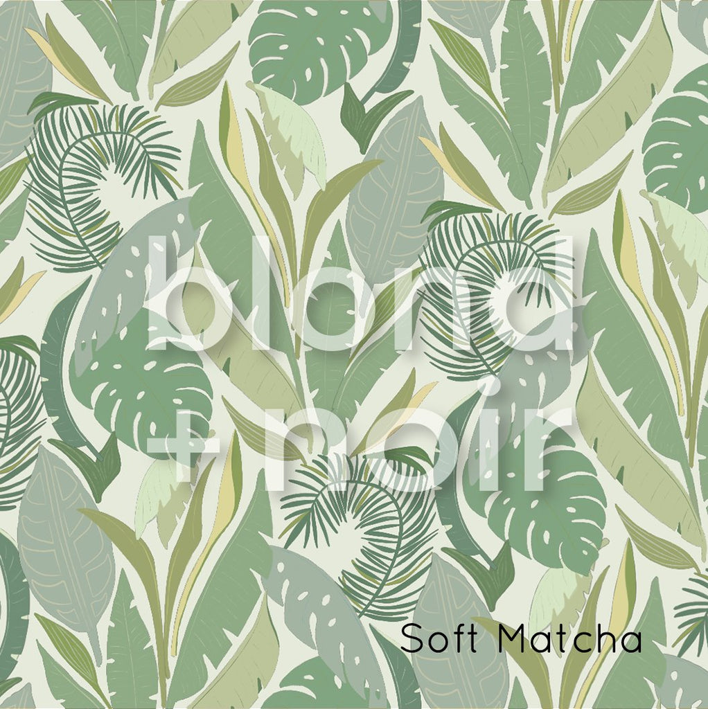 Palm Beach - Cool | Full & Half Wall Wallpaper Wallpaper Blond + Noir 