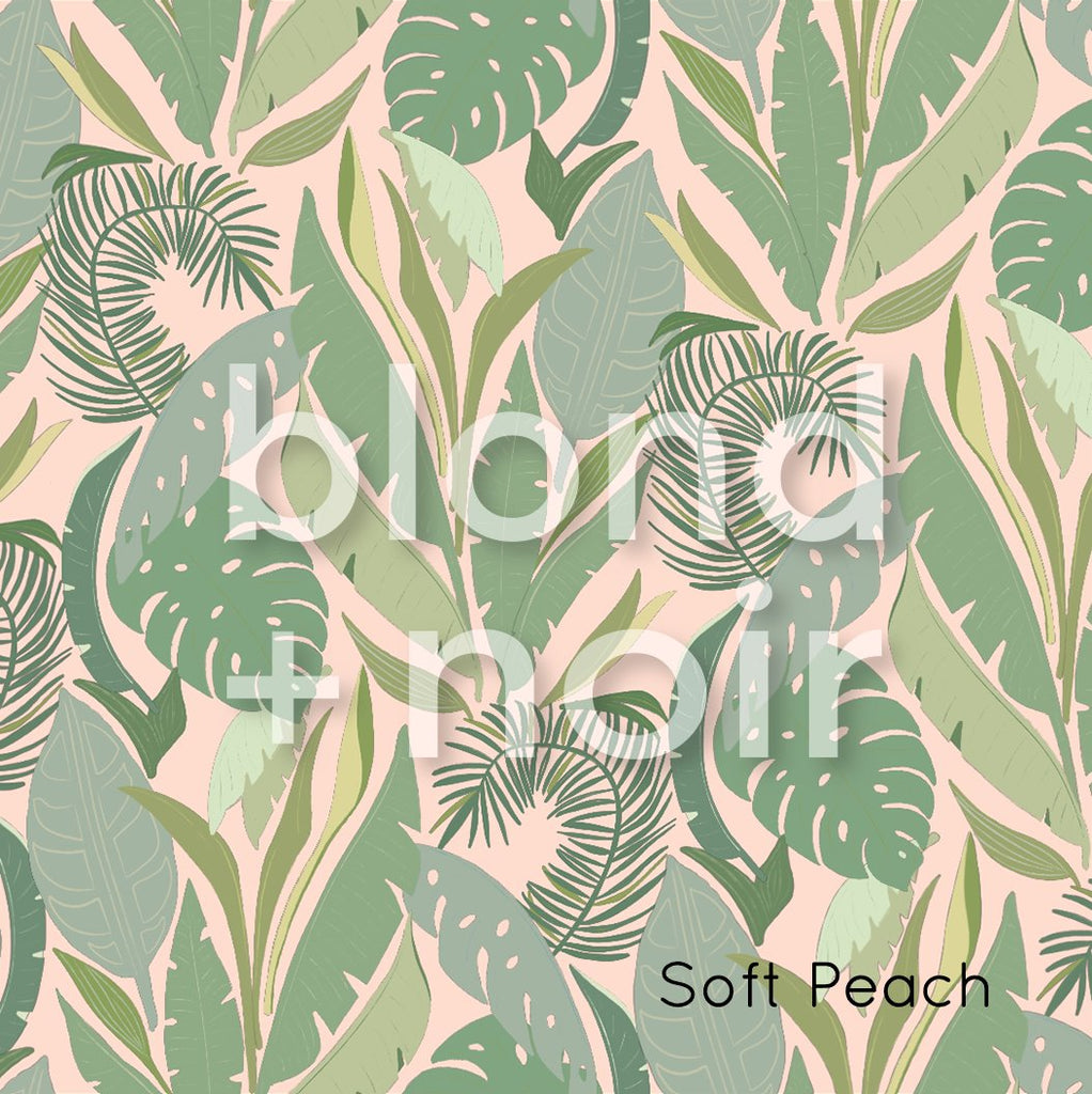 Palm Beach - Cool | Full & Half Wall Wallpaper Wallpaper Blond + Noir 