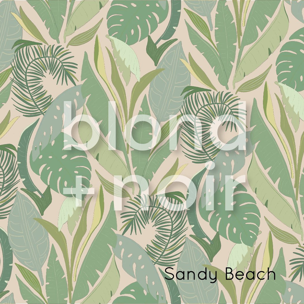 Palm Beach - Cool | Full & Half Wall Wallpaper Wallpaper Blond + Noir 