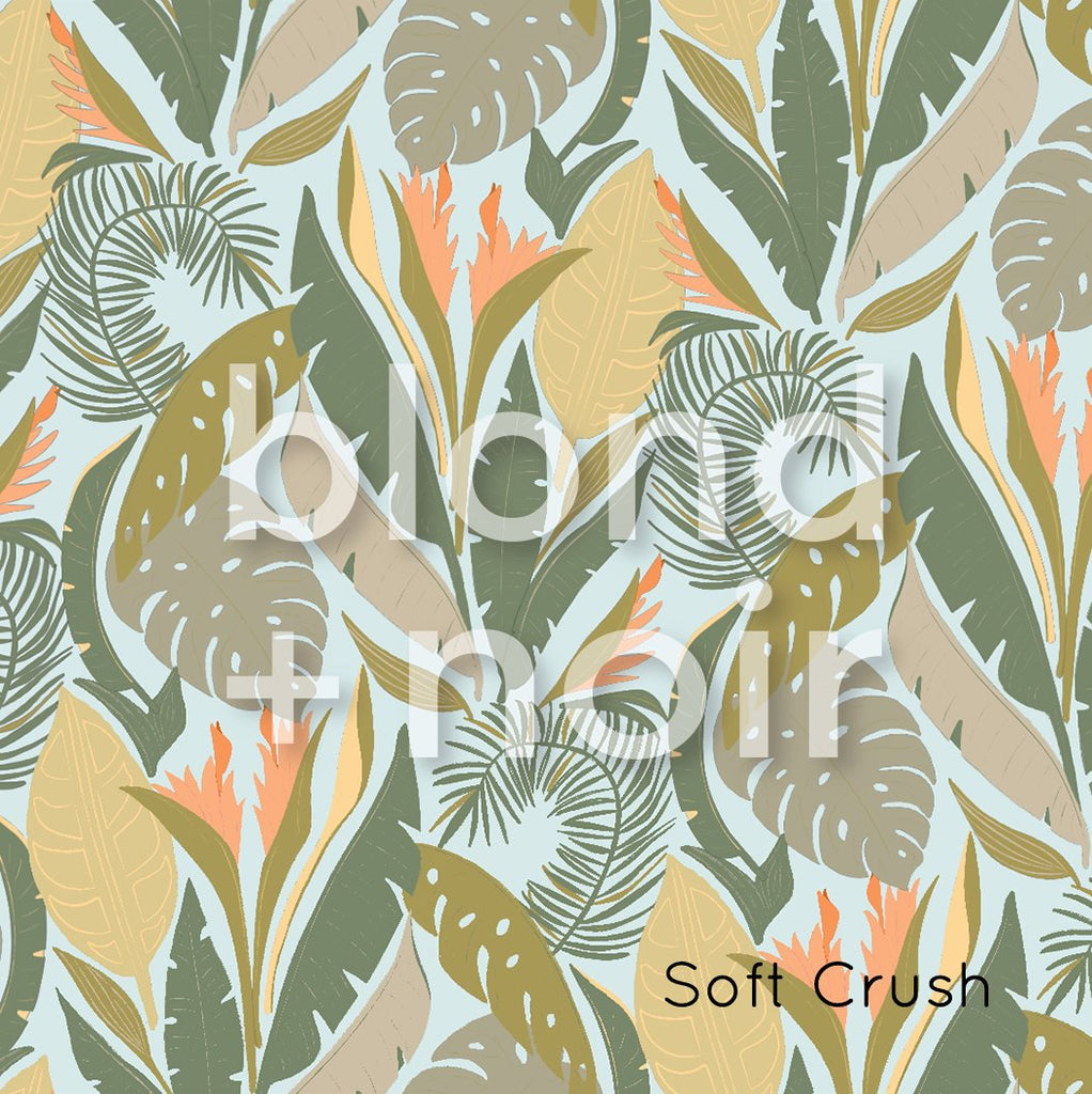 Palm Beach - Orange Flowers | Full & Half Wall Wallpaper Wallpaper Blond + Noir 