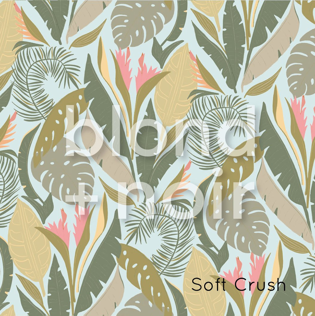Palm Beach - Pink & Orange Flowers | Full & Half Wall Wallpaper Wallpaper Blond + Noir 