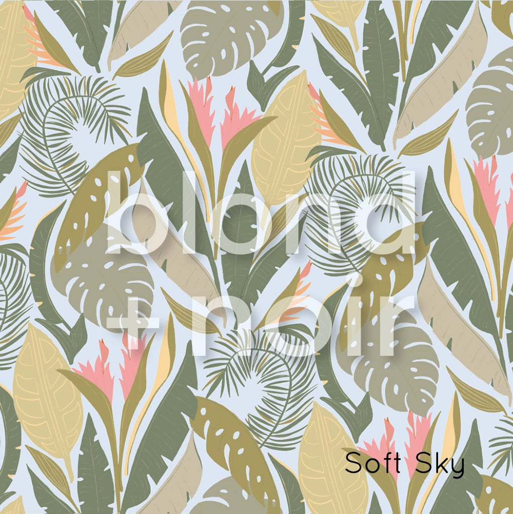 Palm Beach - Pink & Orange Flowers | Full & Half Wall Wallpaper Wallpaper Blond + Noir 