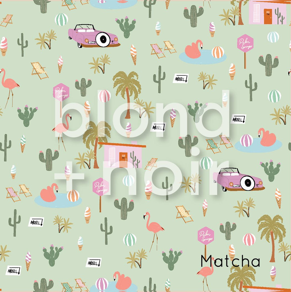 Palm Springs, Baby! | Full & Half Wall Wallpaper Wallpaper Blond + Noir 