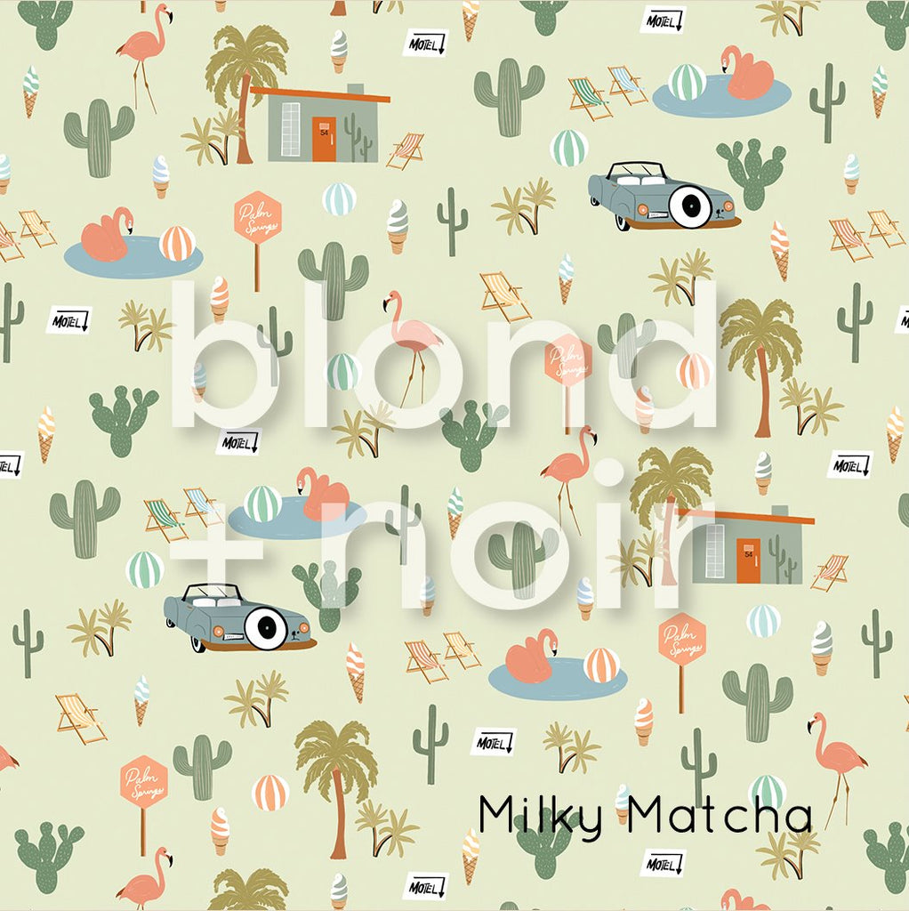 Palm Springs, Boss! | Full & Half Wall Wallpaper Wallpaper Blond + Noir 