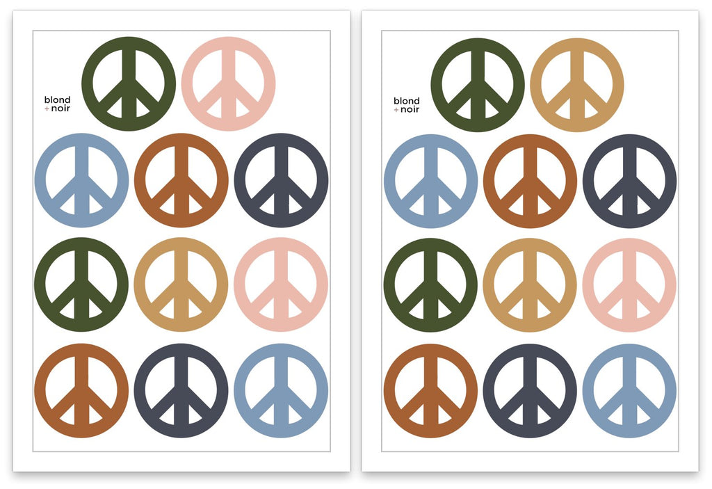 Peace Sign | Removable Fabric Wall Decals Wall Decals Blond + Noir 