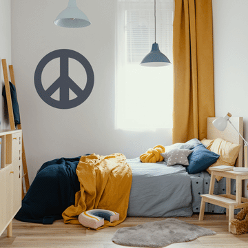 Peace Sign | Removable Fabric Wall Decals Wall Decals Blond + Noir 