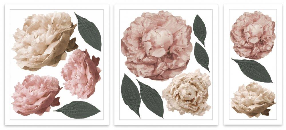 Peony | Removable Fabric Wall Decals Wall Decals Blond + Noir 