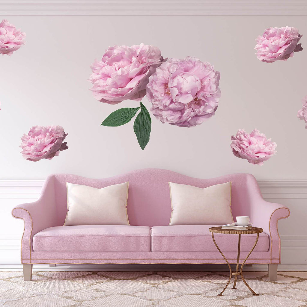 Peony | Removable Fabric Wall Decals Wall Decals Blond + Noir 