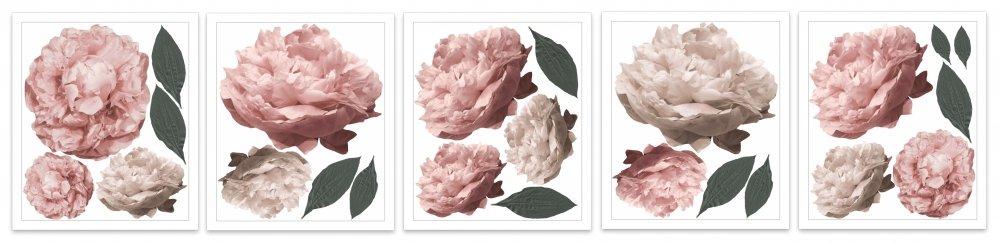 Peony | Removable Fabric Wall Decals Wall Decals Blond + Noir 