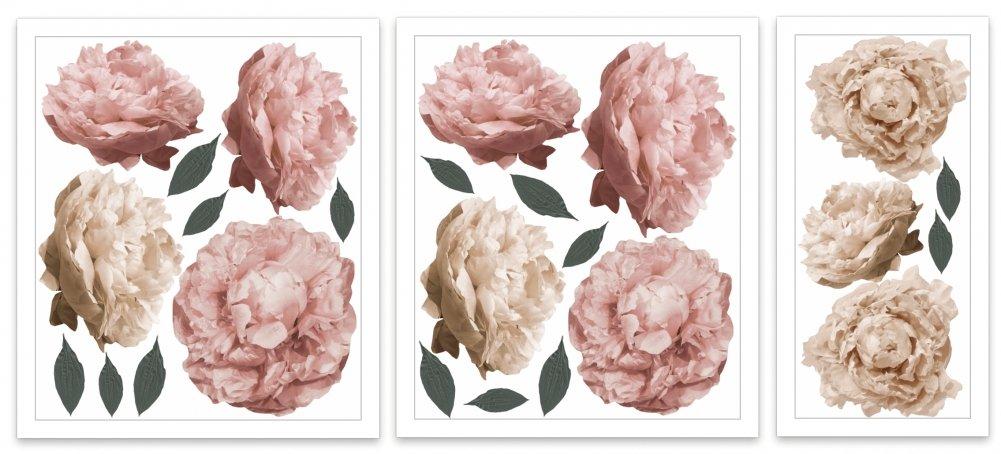 Peony | Removable Fabric Wall Decals Wall Decals Blond + Noir 