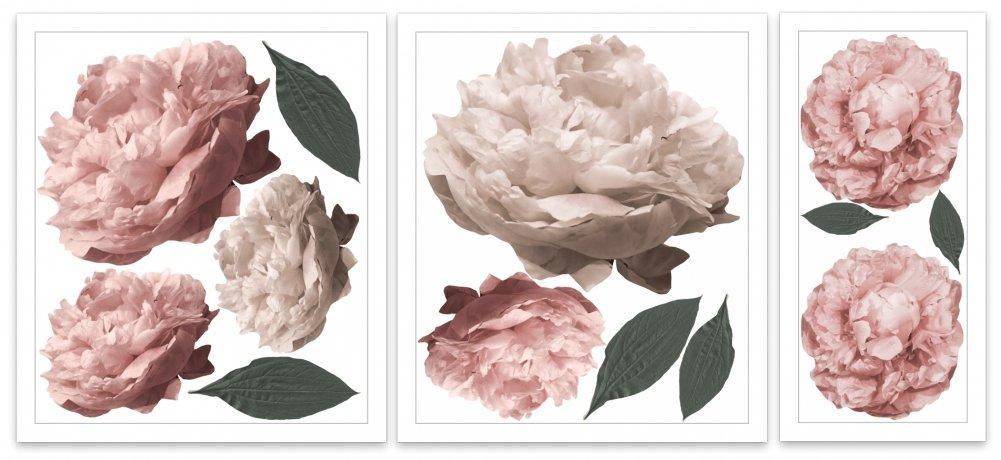 Peony | Removable Fabric Wall Decals Wall Decals Blond + Noir 