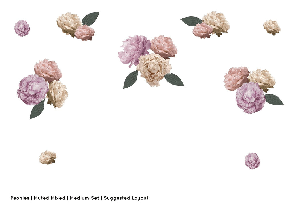 Peony | Removable Fabric Wall Decals Wall Decals Blond + Noir 