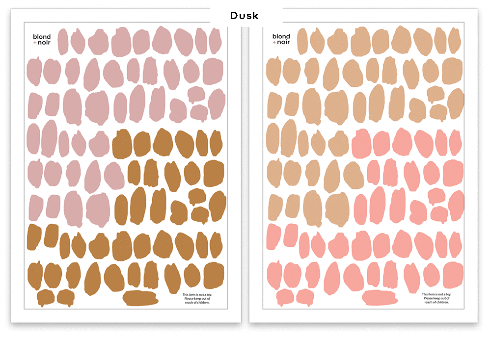 Pre-Made Animal Spot Packs | Removable Fabric Wall Decals Wall Decals Blond + Noir 