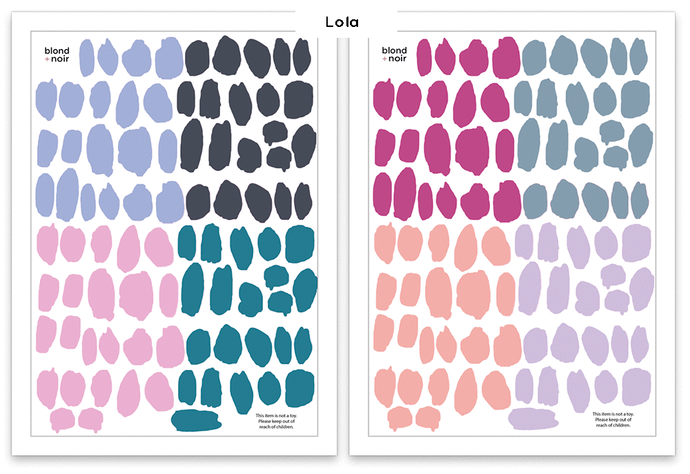 Pre-Made Animal Spot Packs | Removable Fabric Wall Decals Wall Decals Blond + Noir 