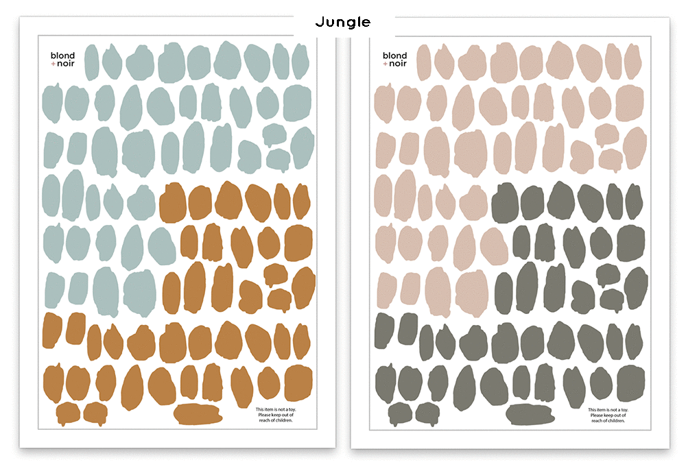 Pre-Made Animal Spot Packs | Removable Fabric Wall Decals Wall Decals Blond + Noir 