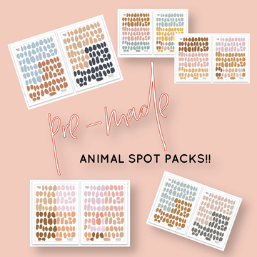 Pre-Made Animal Spot Packs | Removable Fabric Wall Decals Wall Decals Blond + Noir 