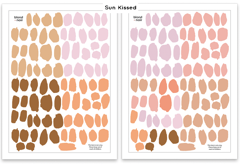 Pre-Made Animal Spot Packs | Removable Fabric Wall Decals Wall Decals Blond + Noir 