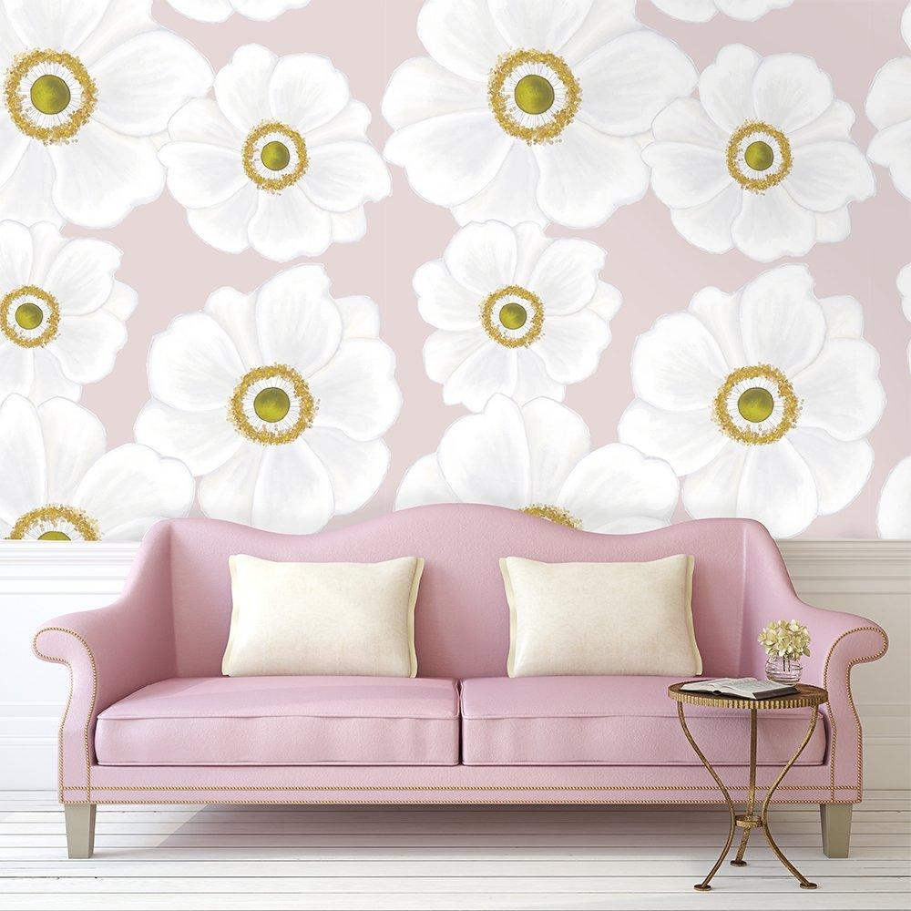 PRE-ORDER: Andie | Daisy Florals | Removable Wallpaper | Full & Half Walls Wallpaper Blond + Noir 
