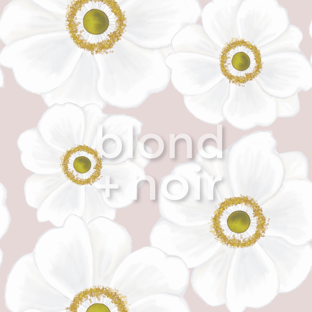 PRE-ORDER: Andie | Daisy Florals | Removable Wallpaper | Full & Half Walls Wallpaper Blond + Noir 