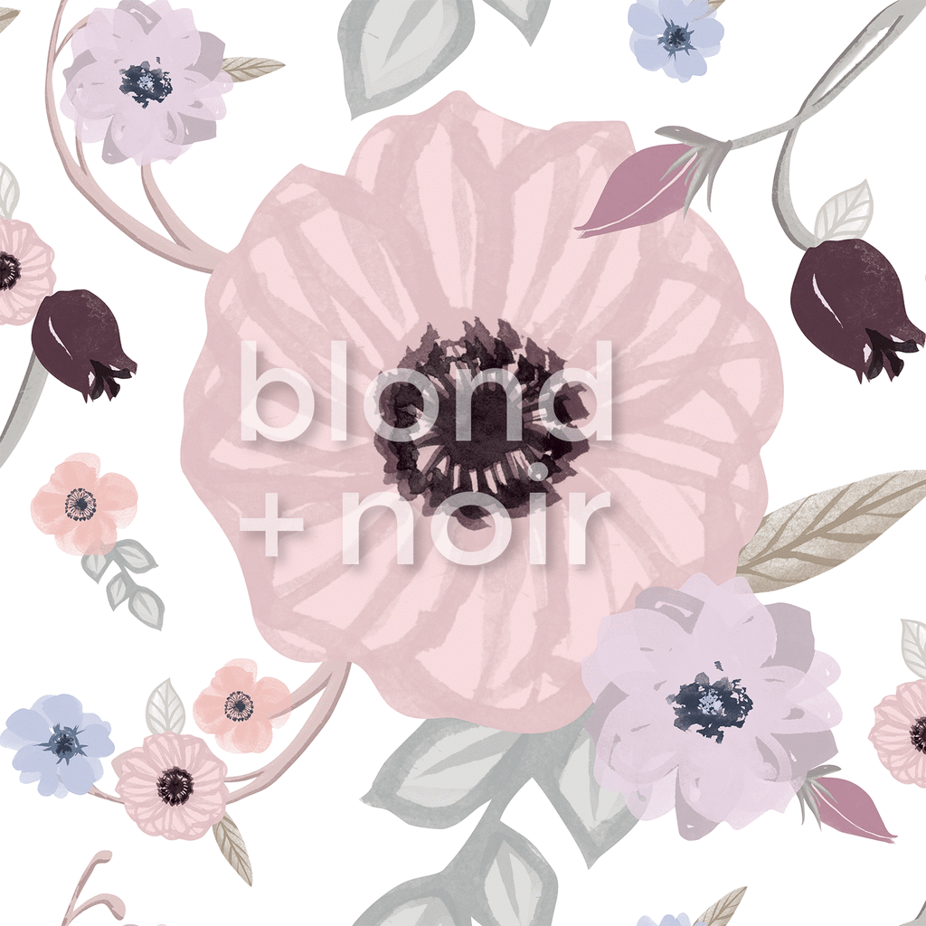 PRE-ORDER: Hidden Forest Florals | Removable Wallpaper | Full & Half Walls Wallpaper Blond + Noir 