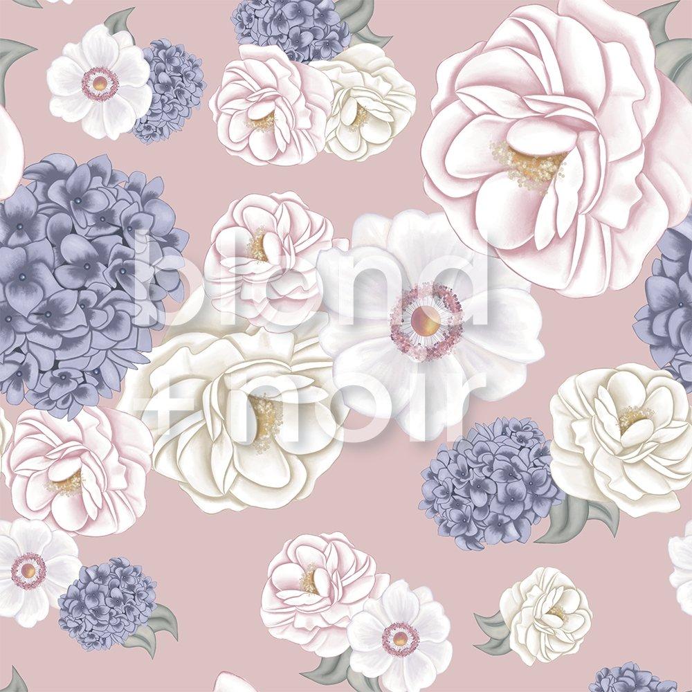 PRE-ORDER: La Mairie Florals | Removable Wallpaper | Full & Half Walls Wallpaper Blond + Noir 