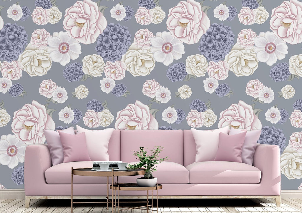 PRE-ORDER: La Mairie Florals | Removable Wallpaper | Full & Half Walls Wallpaper Blond + Noir 