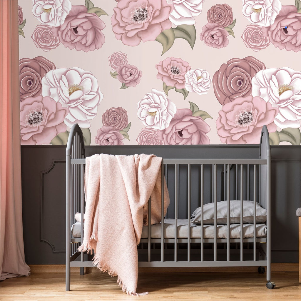PRE-ORDER: La Rochelle Florals | Removable Wallpaper | Full & Half Walls Wallpaper Blond + Noir 