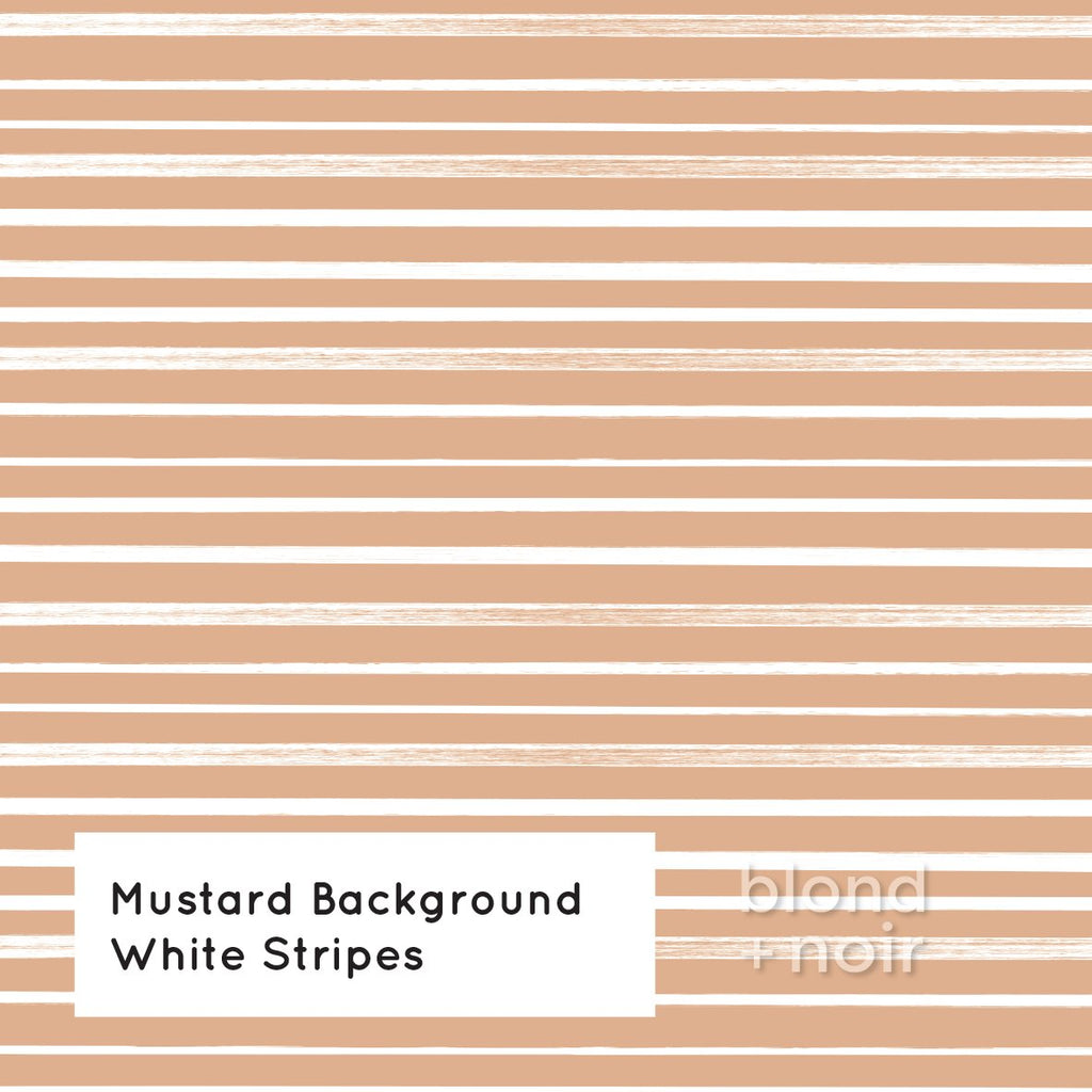 PRE-ORDER: Painted Horizontal Stripes | Removable Wallpaper | Full & Half Walls Wallpaper Blond + Noir 