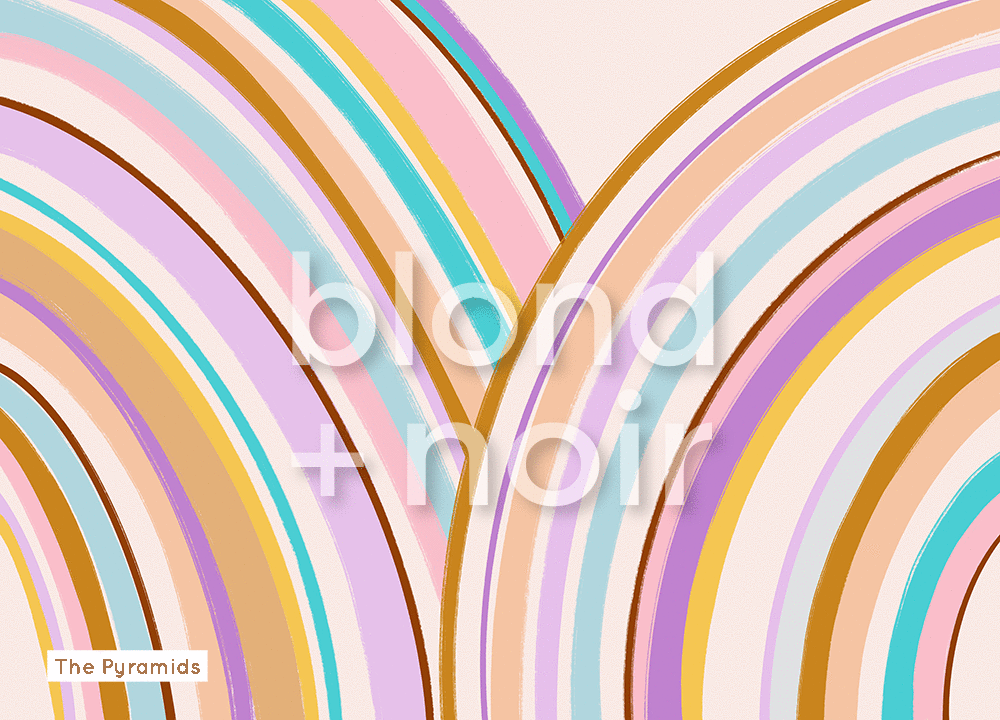 PRE-ORDER: Rainbow Brights | Removable Wallpaper | Full & Half Walls Wallpaper Blond + Noir 