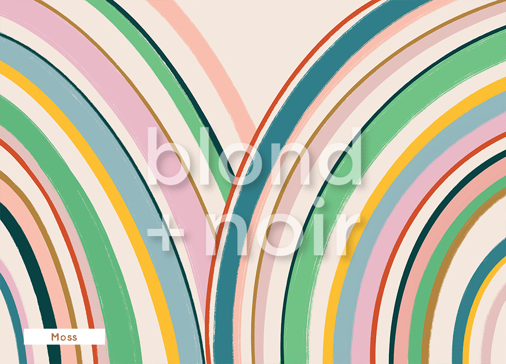 PRE-ORDER: Rainbow Brights | Removable Wallpaper | Full & Half Walls Wallpaper Blond + Noir 