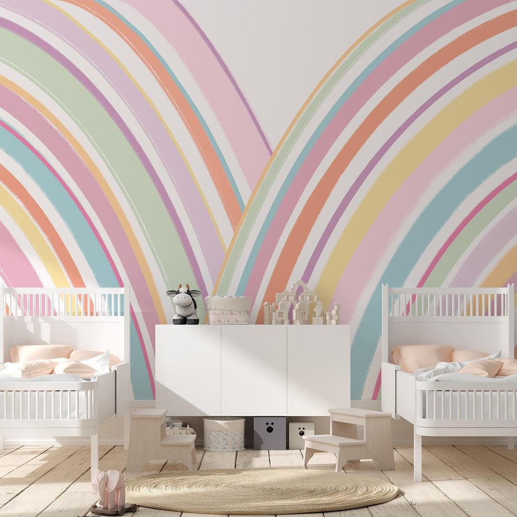 PRE-ORDER: Rainbow Brights | Removable Wallpaper | Full & Half Walls Wallpaper Blond + Noir 
