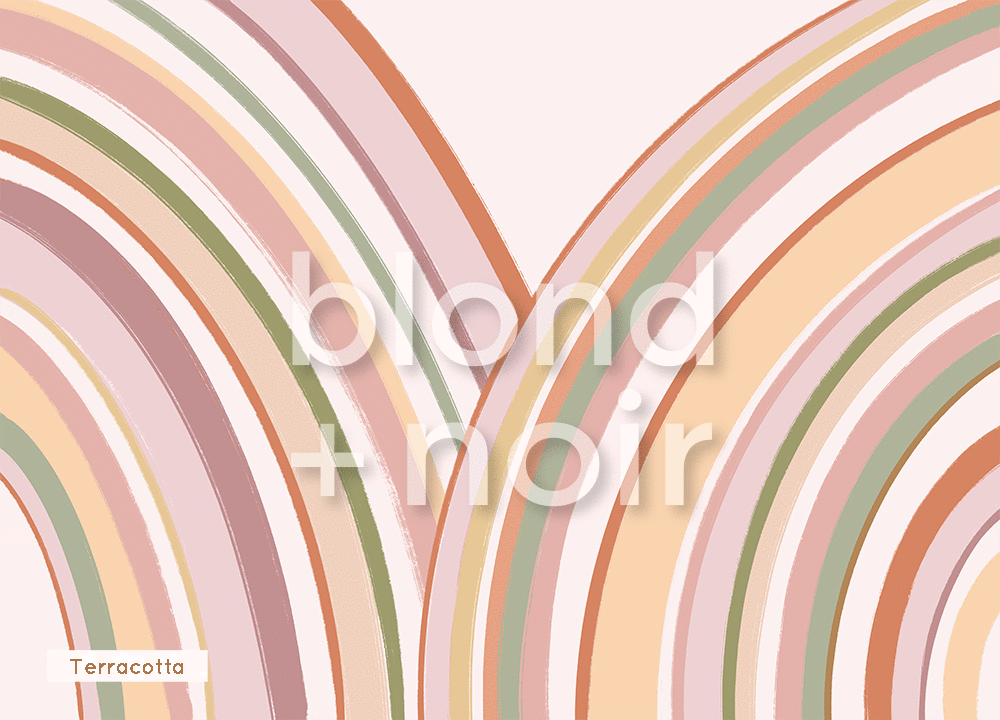 PRE-ORDER: Rainbow Brights | Removable Wallpaper | Full & Half Walls Wallpaper Blond + Noir 