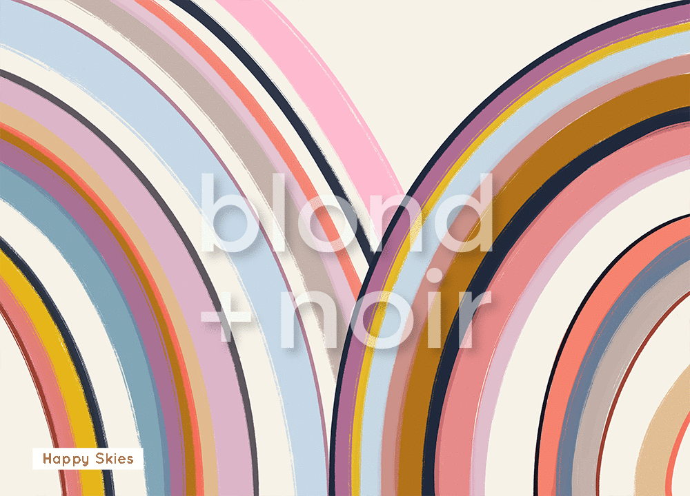 PRE-ORDER: Rainbow Brights | Removable Wallpaper | Full & Half Walls Wallpaper Blond + Noir 